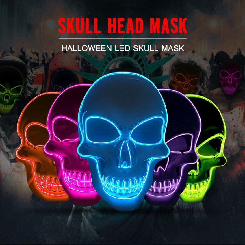 Led Purge Mask Halloween - Halloween Horror Skull Mask LED Cold