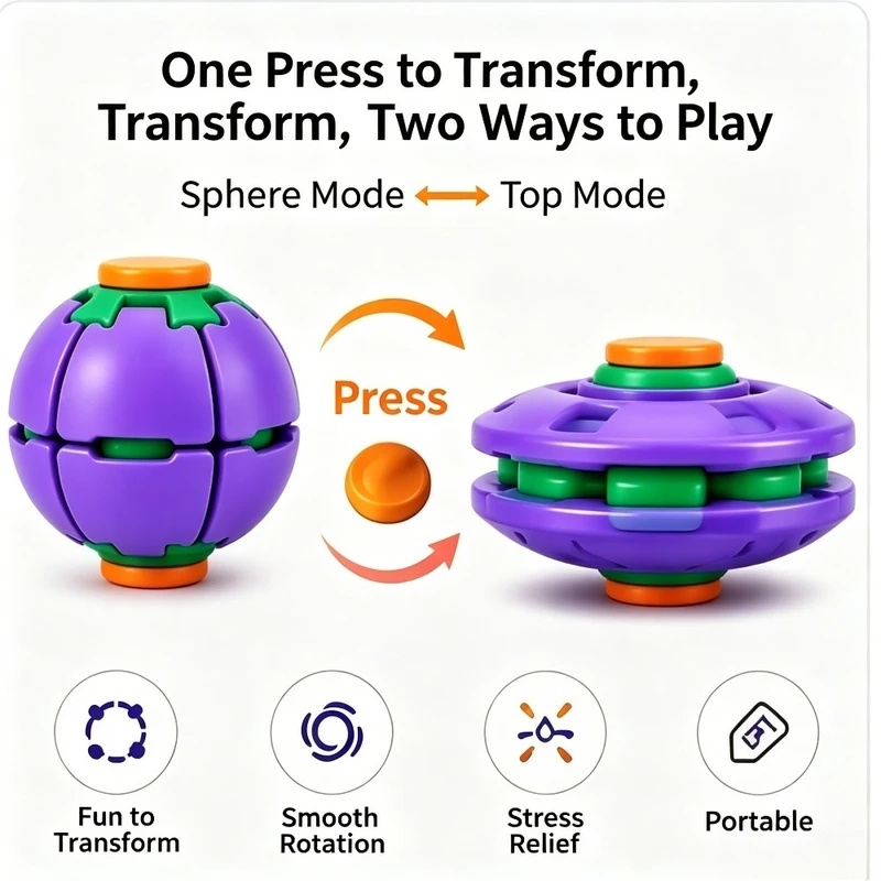1PCS Transforming Fidget Spinn - огляд і ціна Novelty Gifts