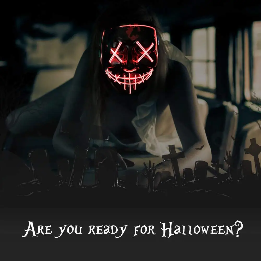Adult Kids  Halloween Neon Led - огляд і ціна Led Purge Mask Halloween