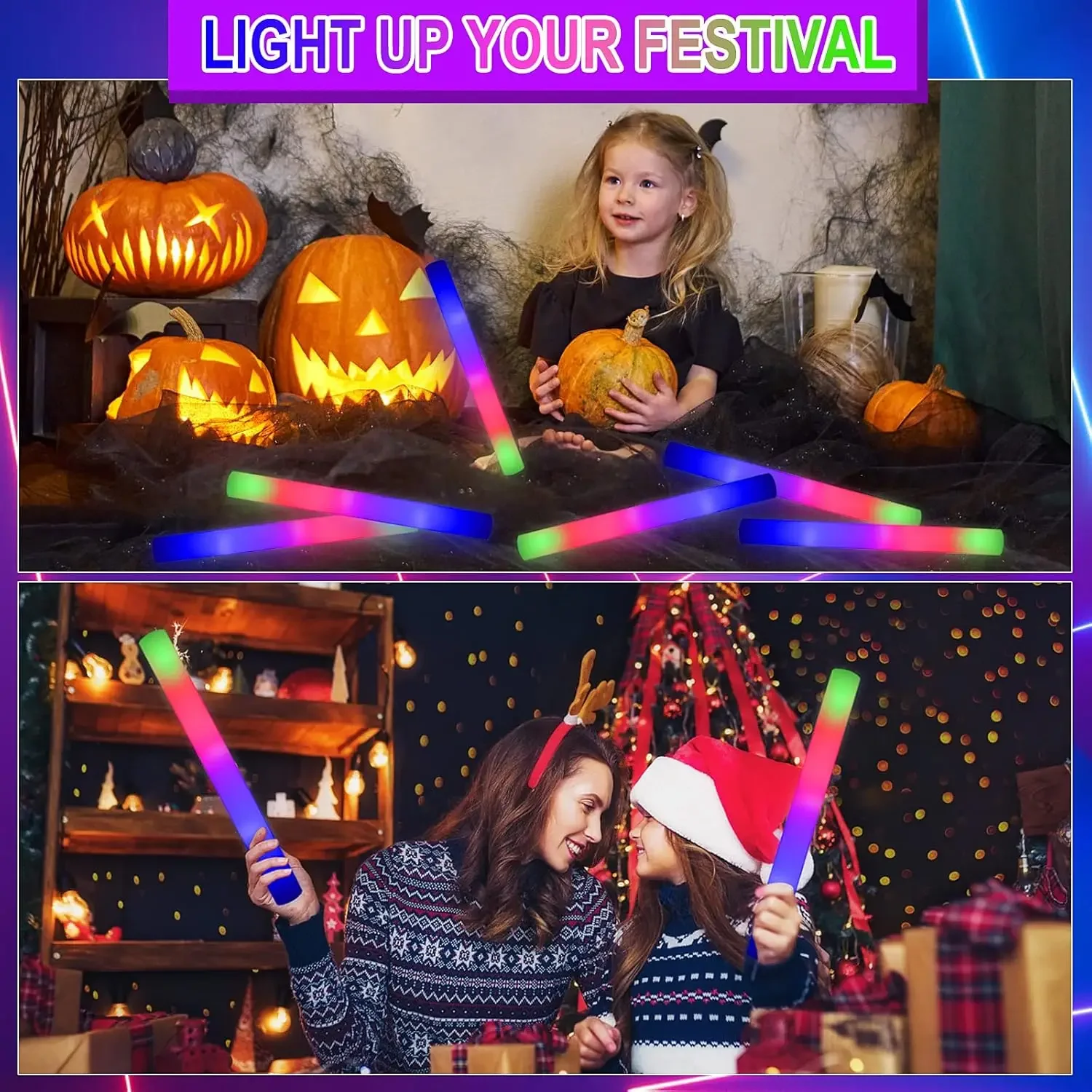 2Z-50PCS Led Foam Glow Sticks  - огляд і ціна Flashing Led Foam Sticks Party