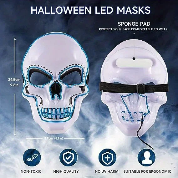Halloween Horror Skull Mask LE - огляд і ціна Led Purge Mask Halloween