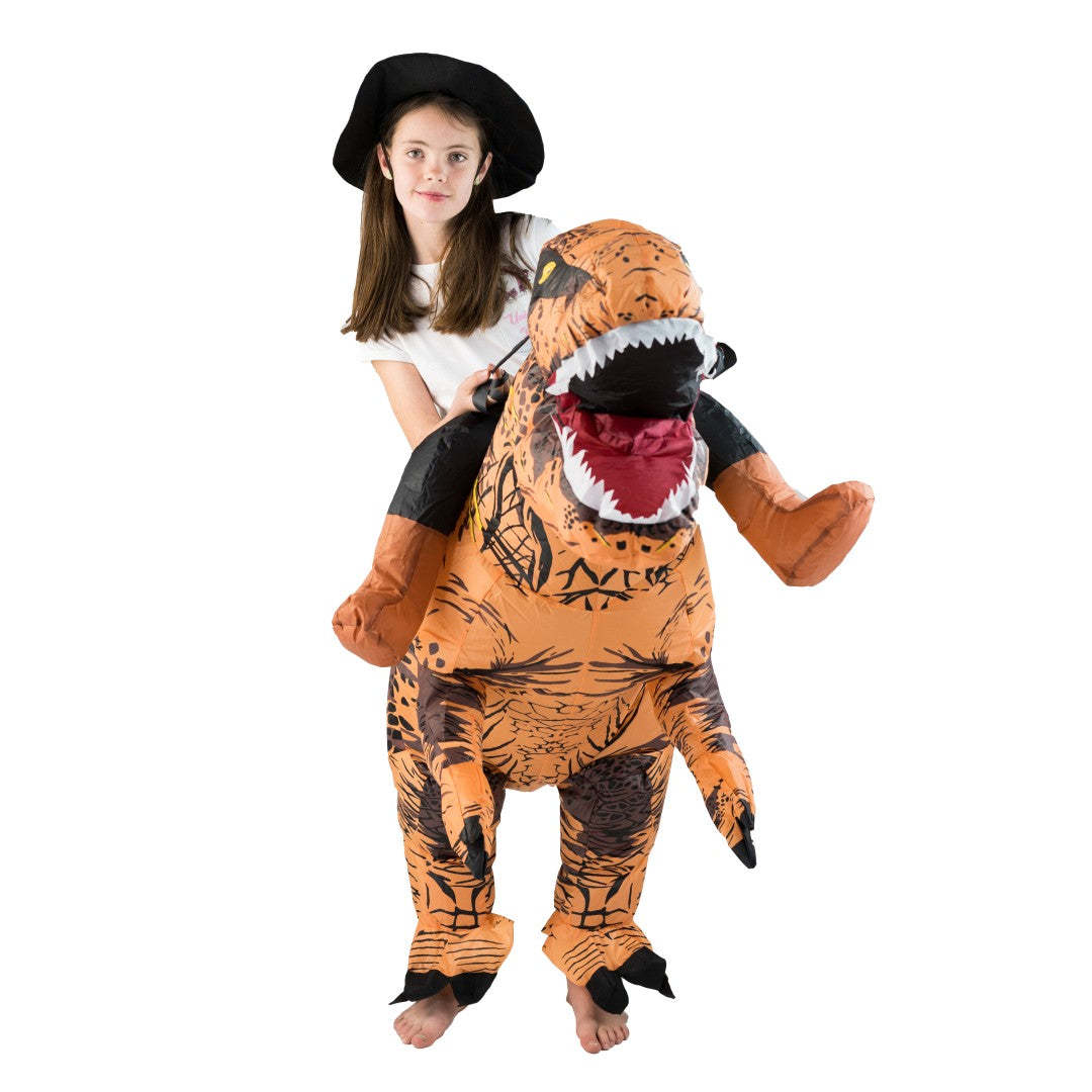 Adult Funny Riding Brown Dinos - огляд і ціна Inflatable Dinosaur Costume Adult